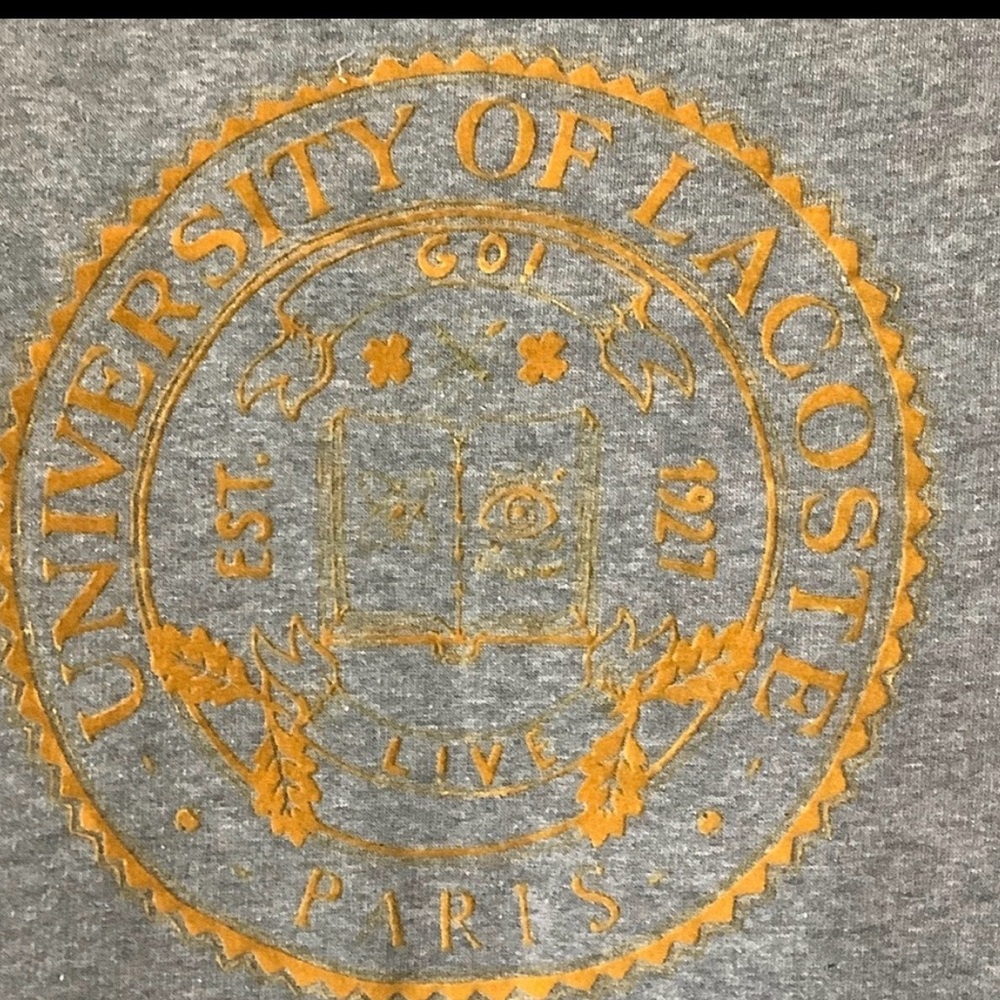 LACOST🐊Gray Sweatshirt with Gold Emblem